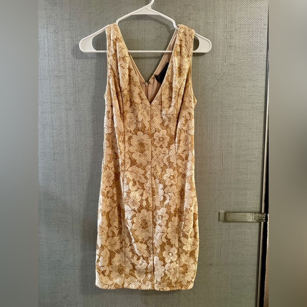 Elegant Gold Floral Dress